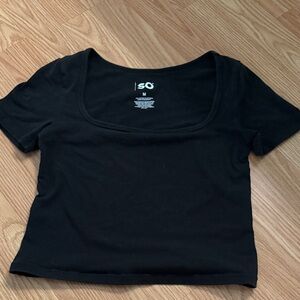 SO Women's Black Short Sleeve Top